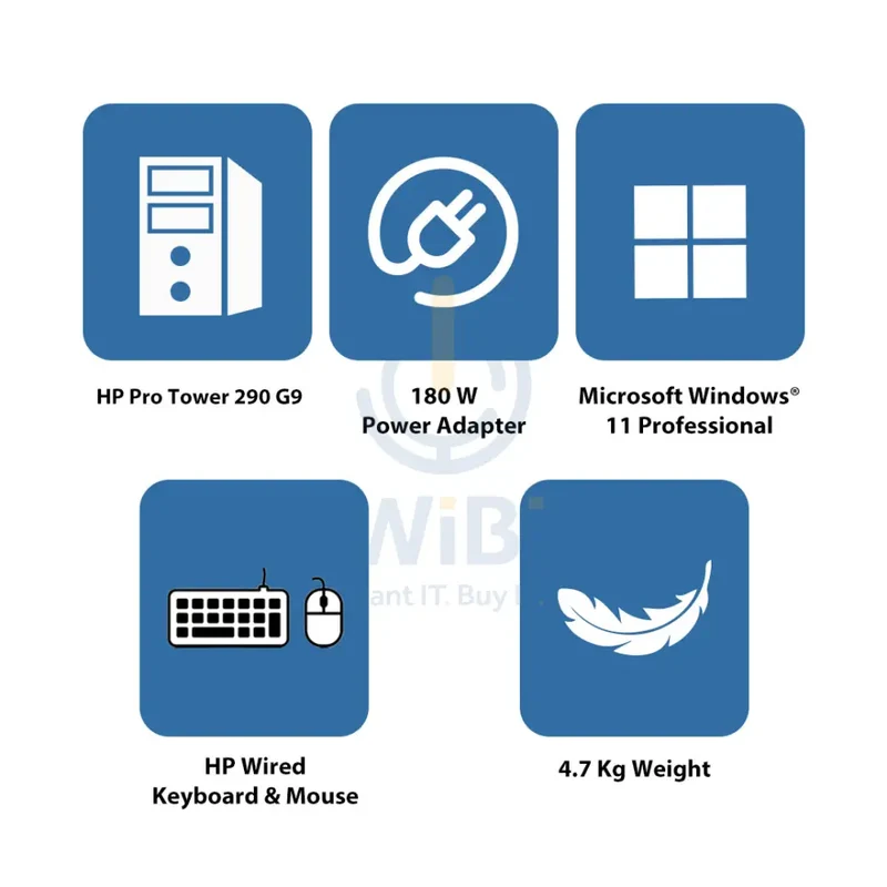 HP Pro Tower 290 G9 - i5 / 32GB / 1TB HDD / 2GB VGA / Win 11 Pro / 1YW - Desktop