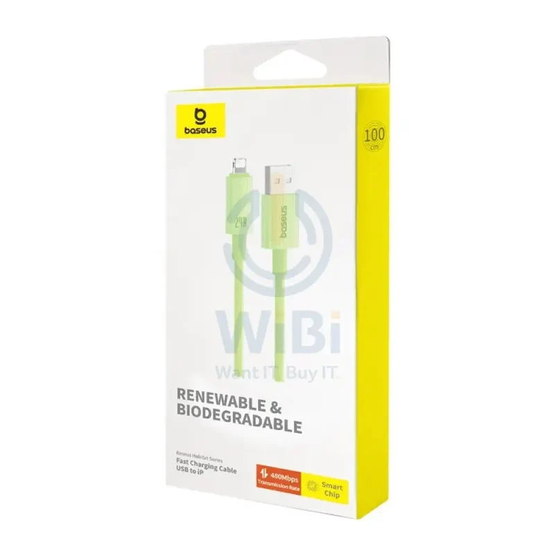 Baseus Habitat Series Fast Charging USB-A to Lightning Cable - 1m / Natural Green