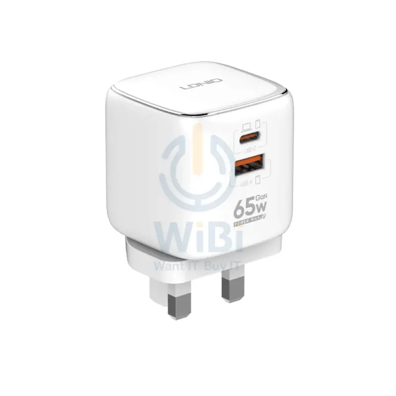 LDNIO Q2617 GAN Super Fast Charger - 65W / USB-A / Type-C / White