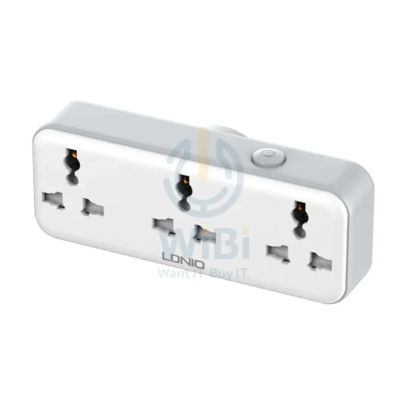 Ldnio SC3317 3 Extension Universal Outlet Rotatable Plus Power Socket - White