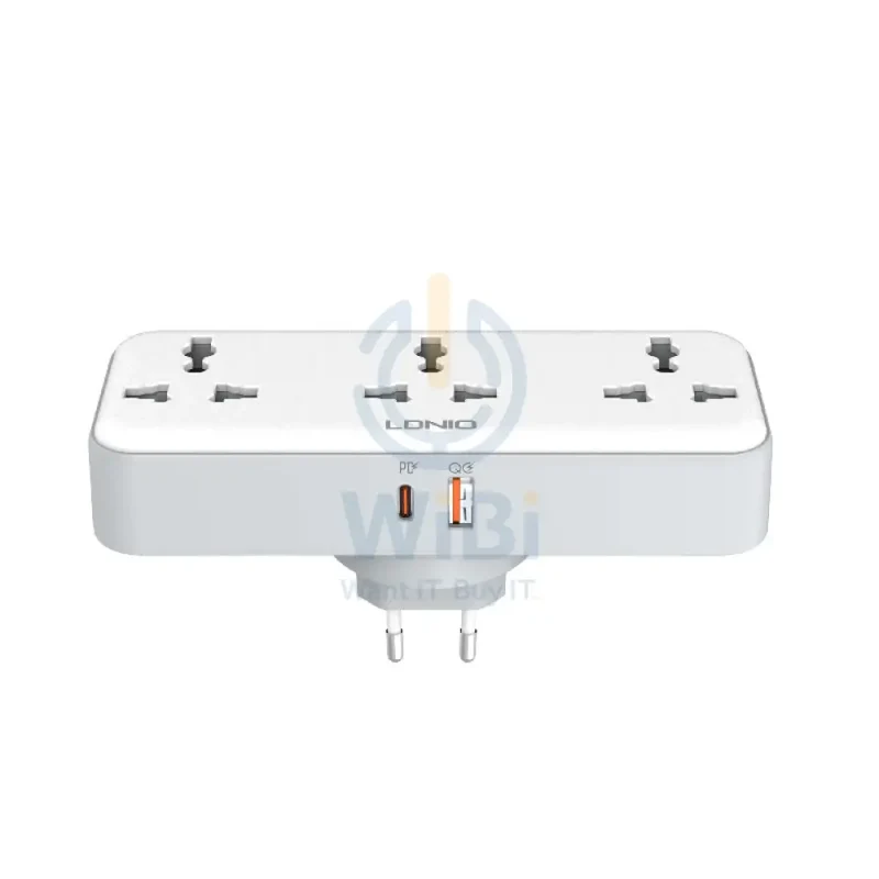 Ldnio SC3317 3 Extension Universal Outlet Rotatable Plus Power Socket - White