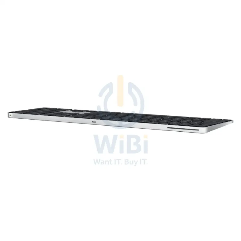لوحة مفاتيح آبل ماجيك مع بصمة الإصبع Touch ID ولوحة أرقام عربية لأجهزة ماك - أسود