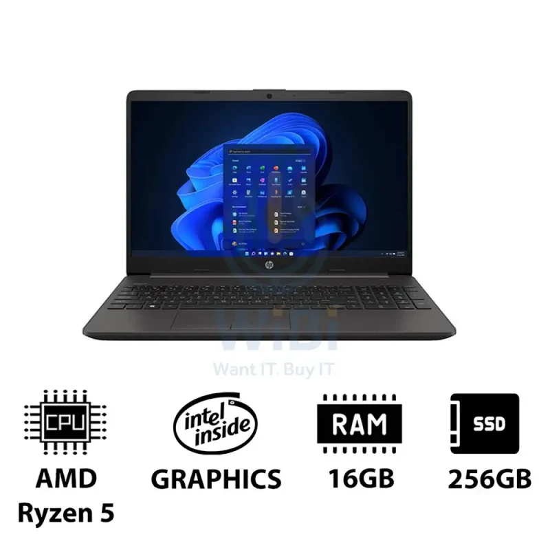 HP 255 G8 - 15.6" FHD / AMD Ryzen 5 / 16GB / 256GB (NVMe M.2 SSD) / Win 11 Pro / 1YW - Laptop