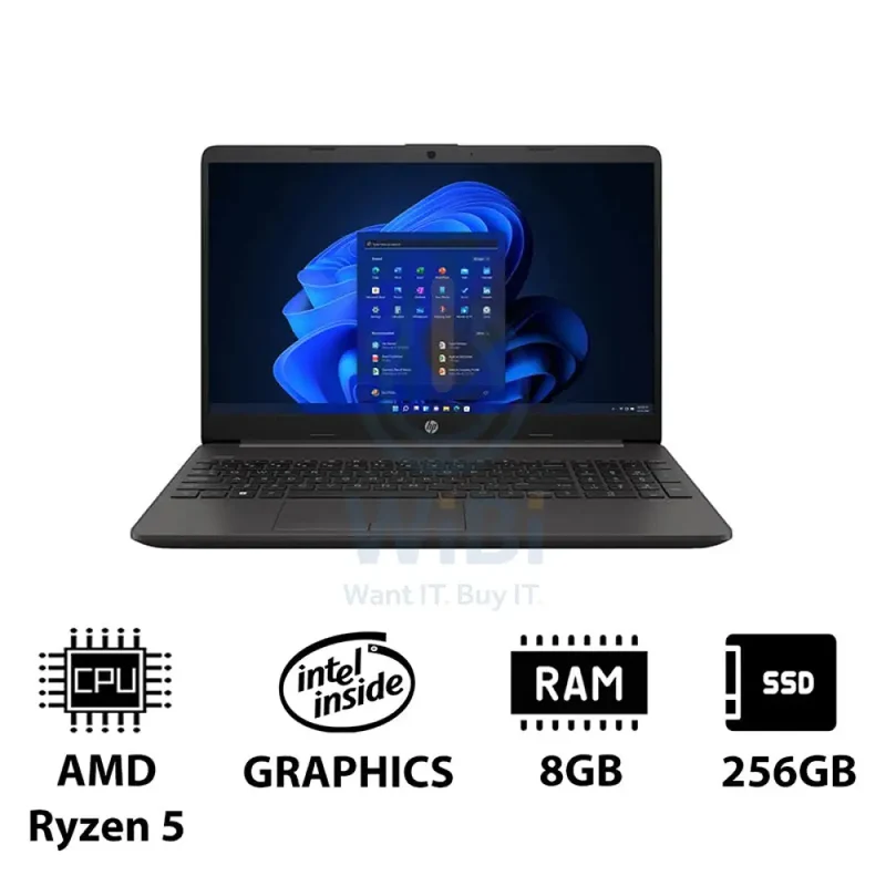 HP 255 G8 - 15.6" FHD / AMD Ryzen 5 / 8GB / 256GB (NVMe M.2 SSD) / Win 11 Pro / 1YW - Laptop