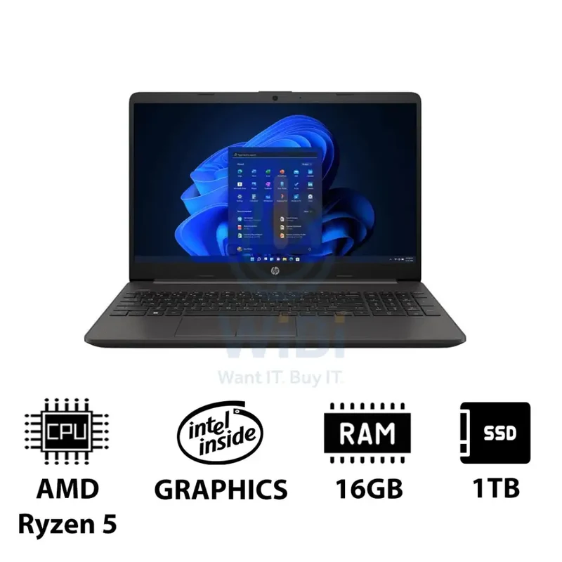 HP 255 G8 - 15.6" FHD / AMD Ryzen 5 / 16GB / 1TB (NVMe M.2 SSD) / Win 11 Pro / 1YW - Laptop