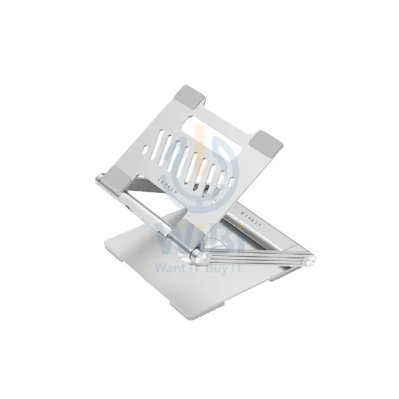 Levelo AeroLink Laptop Stand With Built-In Portable 7 In 1 Hub - Silver