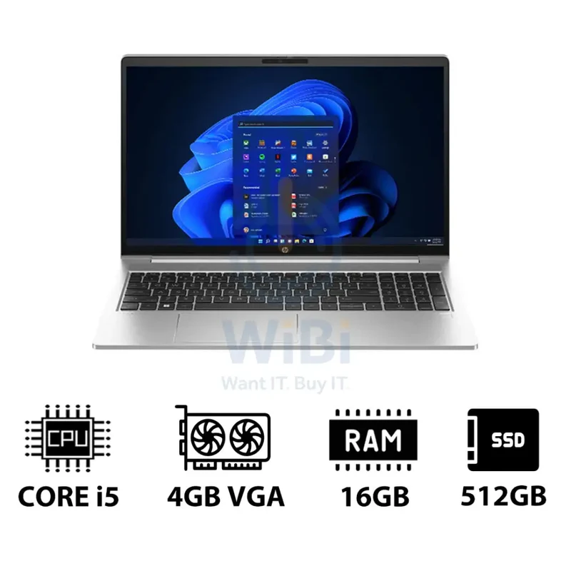 HP ProBook 450 G10 - 15.6" FHD / i5 / 16GB / 512GB (NVMe M.2 SSD) / 4GB VGA / Win 11 Pro / 1YW - Laptop