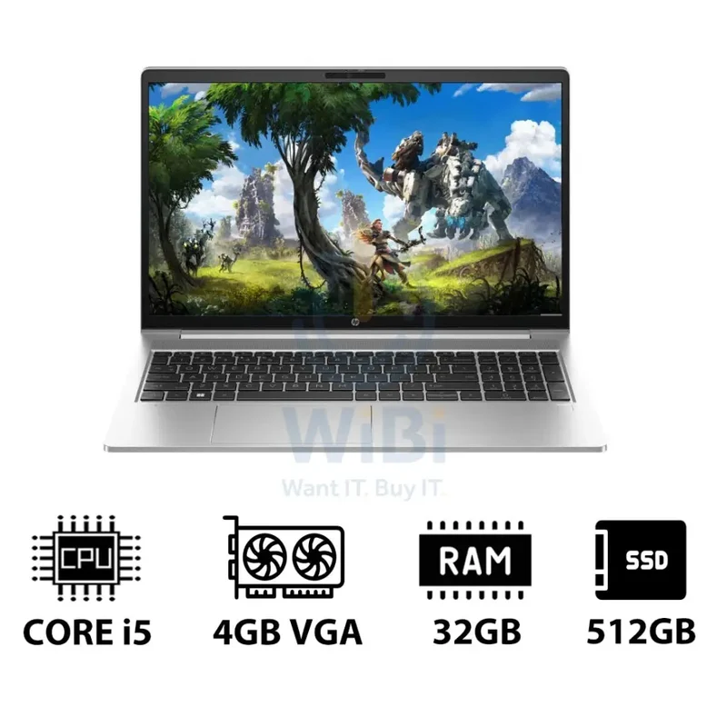 HP ProBook 450 G10 - 15.6" FHD / i5 / 32GB / 512GB (NVMe M.2 SSD) / 4GB VGA / DOS (Without OS) / 1YW - Laptop