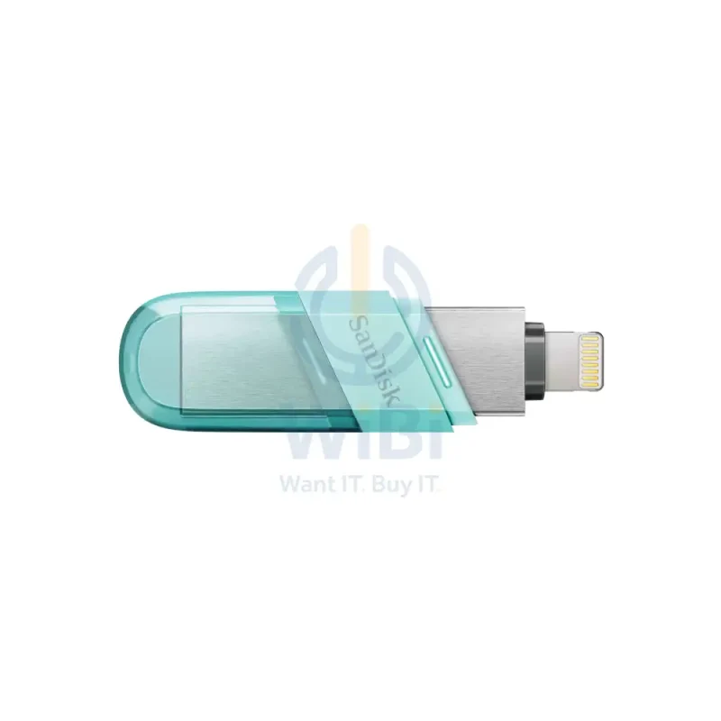 SanDisk iXpand Flash Drive Flip - 128GB / USB 3.1 Gen 1 / Lightning / Ice Mint
