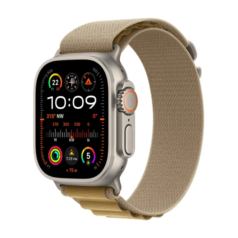 Apple Watch Ultra 2 (2024) - LTPO OLED / 64GB / 49mm / Medium / Bluetooth / Wi-Fi / Cellular / Tan Alpine Loop