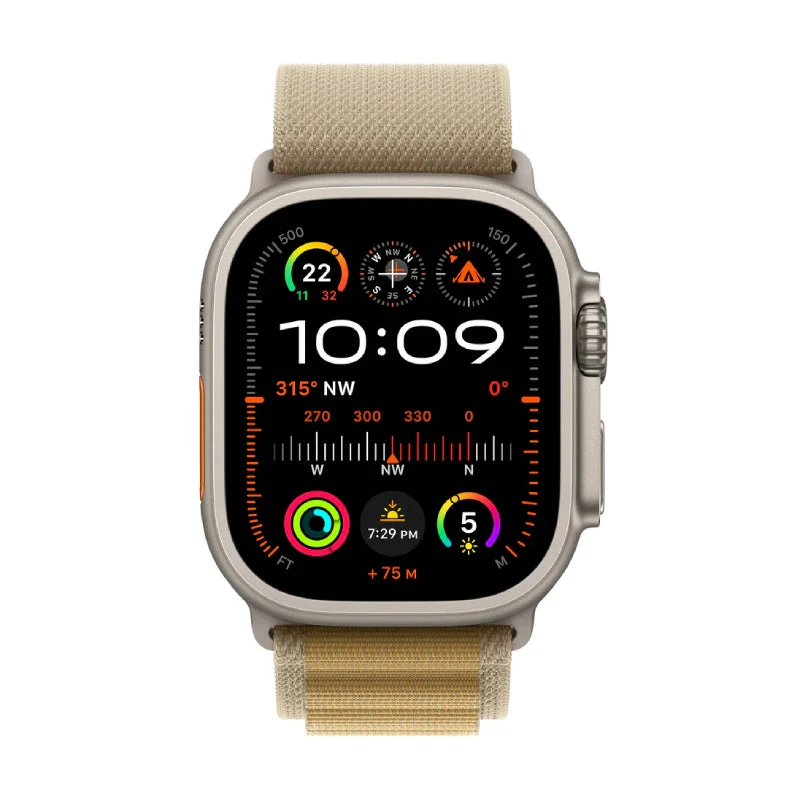 Apple Watch Ultra 2 (2024) - LTPO OLED / 64GB / 49mm / Medium / Bluetooth / Wi-Fi / Cellular / Tan Alpine Loop