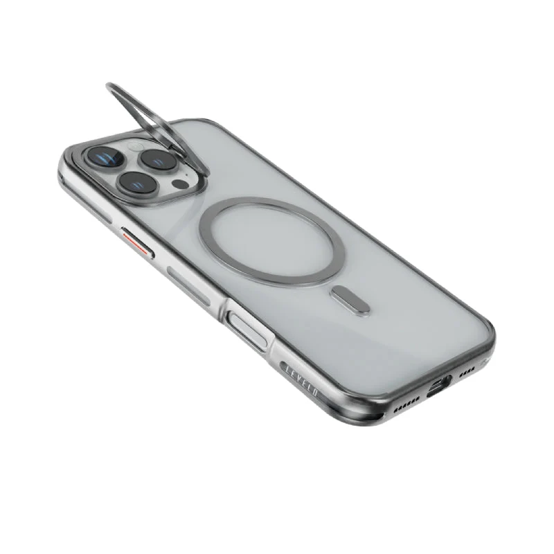 Levelo Elio PC Case with Camera Ring Stand - Apple iPhone 16 Pro Max / Titanium