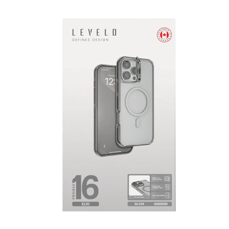 Levelo Elio PC Case with Camera Ring Stand - Apple iPhone 16 Pro Max / Titanium