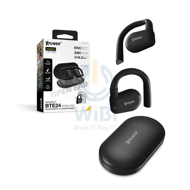 XPower Open Ear Bluetooth Earbuds - Black