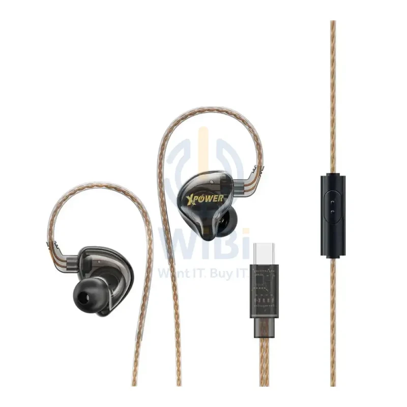 XPower WEC Wired Earphone With Mic - Type-C / 1 Meter / Black