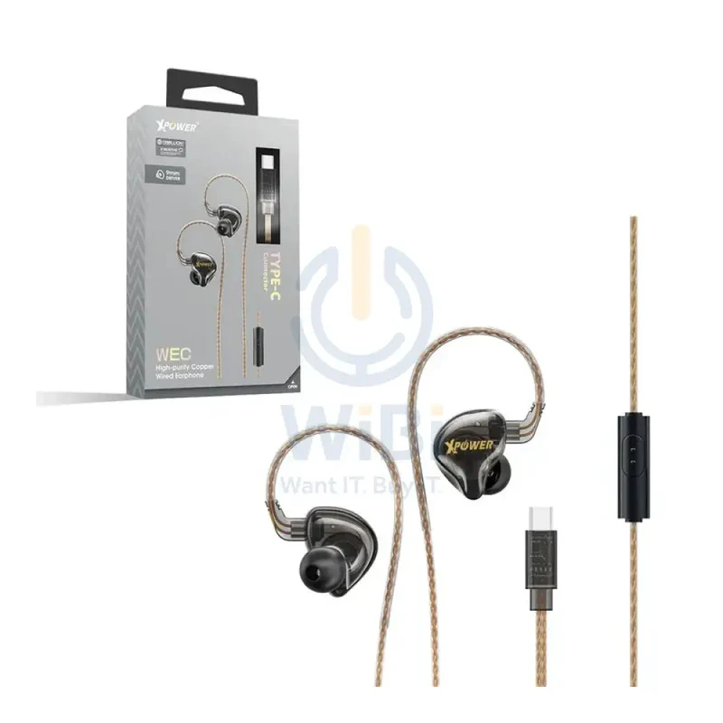 XPower WEC Wired Earphone With Mic - Type-C / 1 Meter / Black