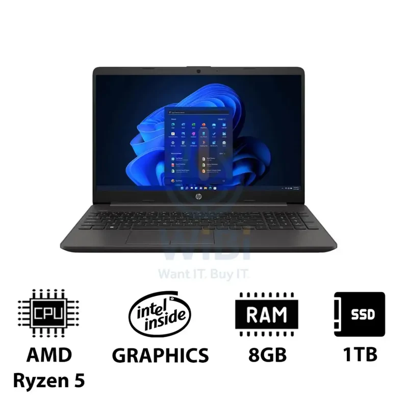 HP 255 G8 - 15.6" FHD / AMD Ryzen 5 / 8GB / 1TB (NVMe M.2 SSD) / Win 11 Pro / 1YW - Laptop