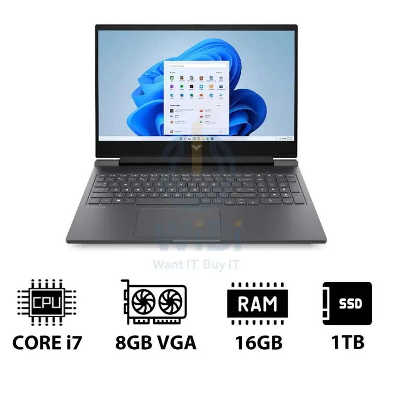HP Victus - 16.1" FHD / RTX 4070 8GB VGA / i7 / 16GB / 1TB (NVMe M.2 SSD) / Mica Silver