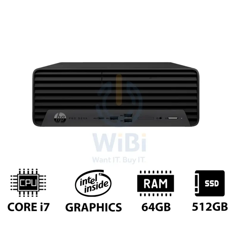 HP Pro SFF 400 G9 - i7 / 64GB / 512GB (NVMe M.2 SSD) / Win 11 Pro / 1YW - Desktop