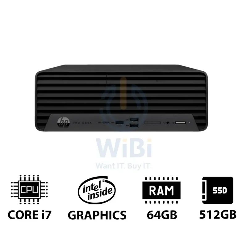 HP Pro SFF 400 G9 - i7 / 64GB / 512GB (NVMe M.2 SSD) / DOS (Without OS) / 1YW - Desktop