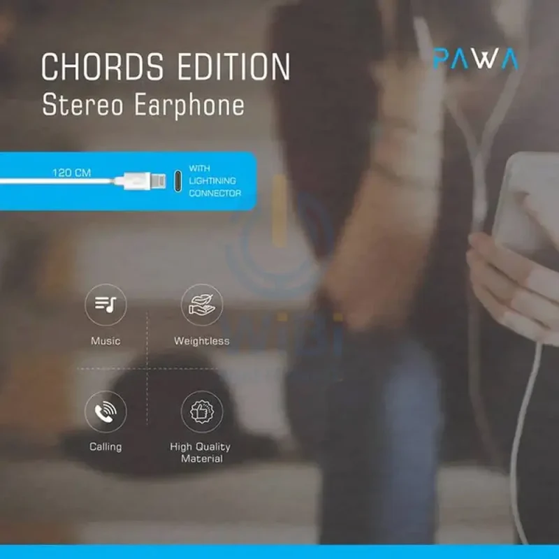 PAWA Chords Series Stereo Earphone Lightning - White