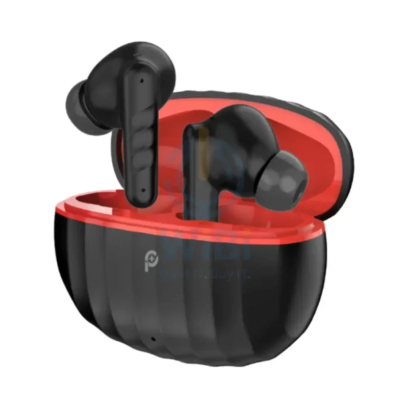 PowerO+ Stripes True Wireless Earbuds - 280mAh / Black/Red