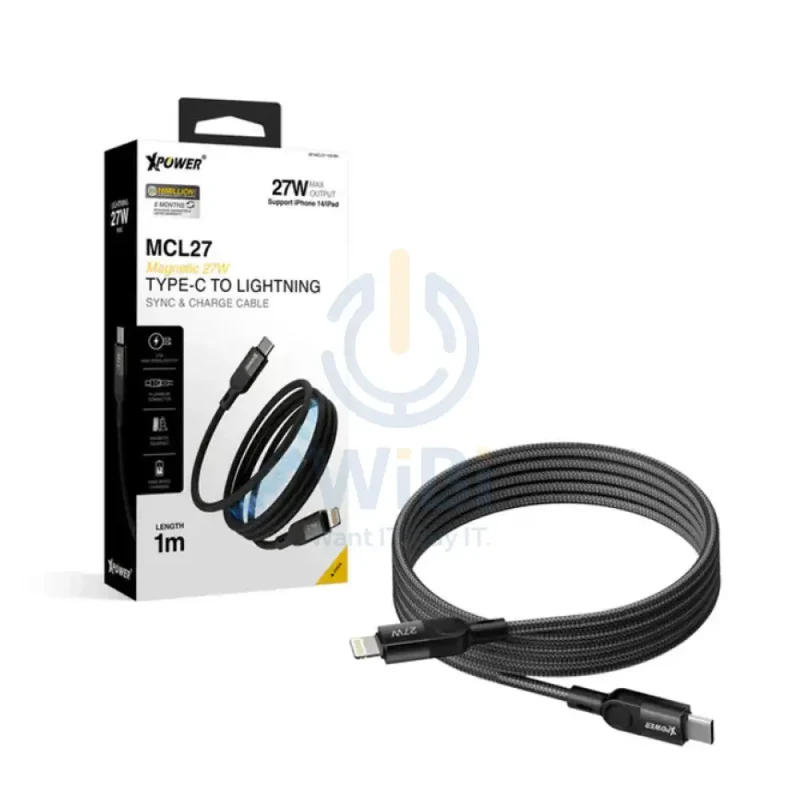 XPower MCL27 Magnetic Cable - 1 Meter / 27W / Black