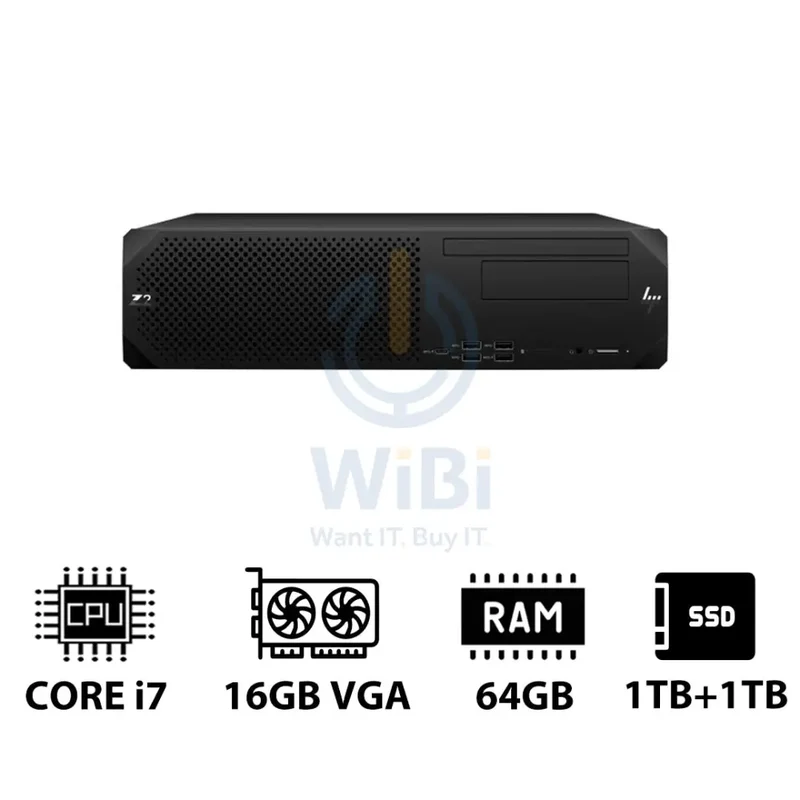 HP Z2 G9 SFF Workstation - i7-13700K 3.40GHz / 16-Cores / 64GB / 1TB + 1TB (NVMe M.2 SSD) / RTX 2000 Ada 16GB VGA / Win 11 Pro / 3YW