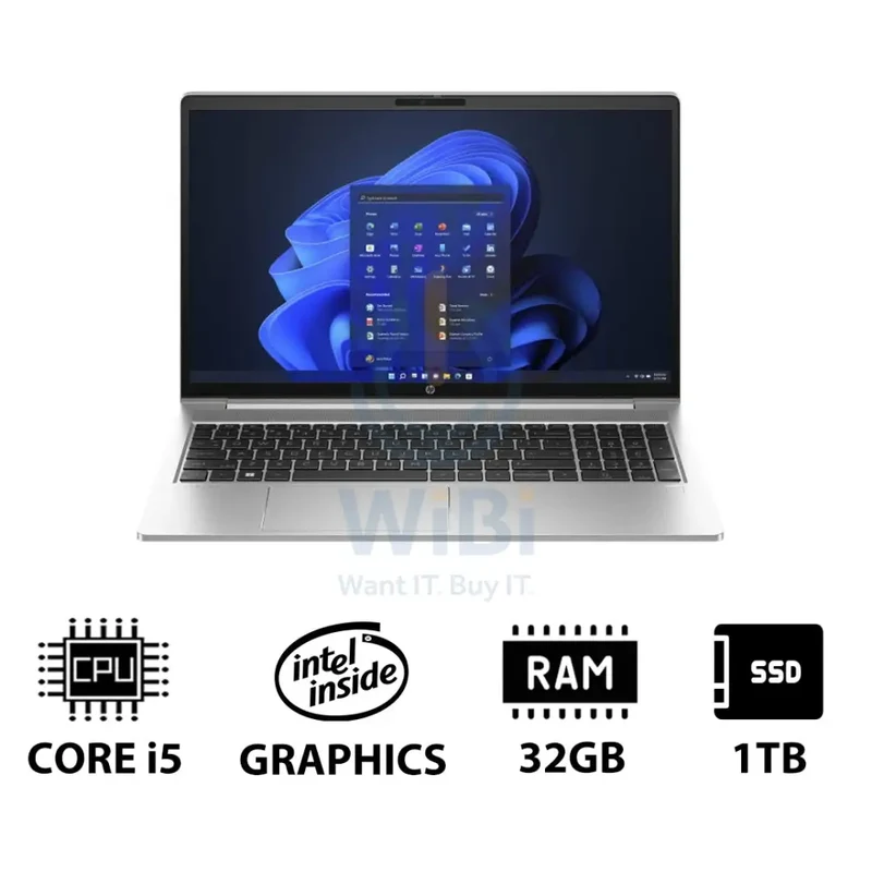 HP ProBook 450 G10 - 15.6" FHD / i5 / 32GB / 1TB (NVMe M.2 SSD) / Win 11 Pro / 1YW - Laptop