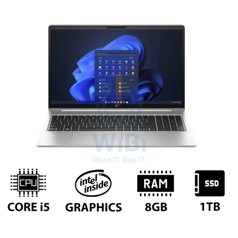 HP ProBook 450 G10 - 15.6" FHD / i5 / 8GB / 1TB (NVMe M.2 SSD) / Win 11 Pro / 1YW - Laptop