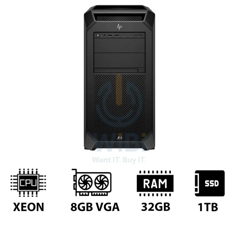 HP Z8 G5 Workstation - Xeon-2.0GHz / 12-Cores / 32GB / 1TB (NVMe M.2 SSD) / T1000 8GB VGA / Win 11 Pro / 3YW