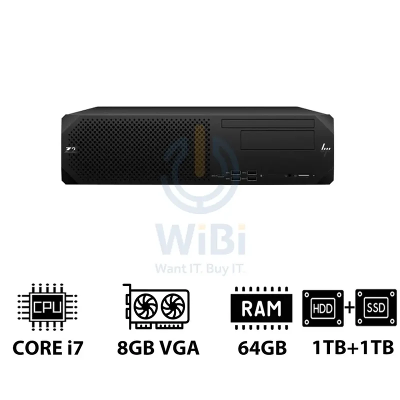 HP Z2 G9 SFF Workstation - i7-13700K 3.40GHz / 16-Cores / 64GB / 1TB HDD + 1TB (NVMe M.2 SSD) / T1000 8GB VGA / Win 11 Pro / 3YW
