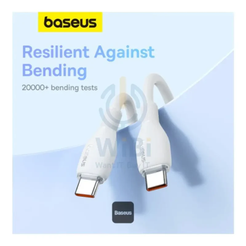 Baseus Pudding Series Fast Charging Cable - 2M / USB-C / 100W / Stellar White