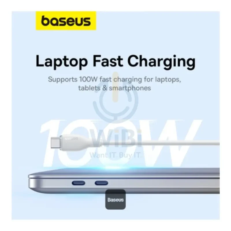 Baseus Pudding Series Fast Charging Cable - 2M / USB-C / 100W / Stellar White