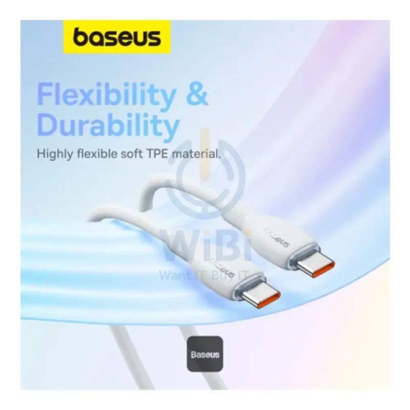 Baseus Pudding Series Fast Charging Cable - 2M / USB-C / 100W / Stellar White