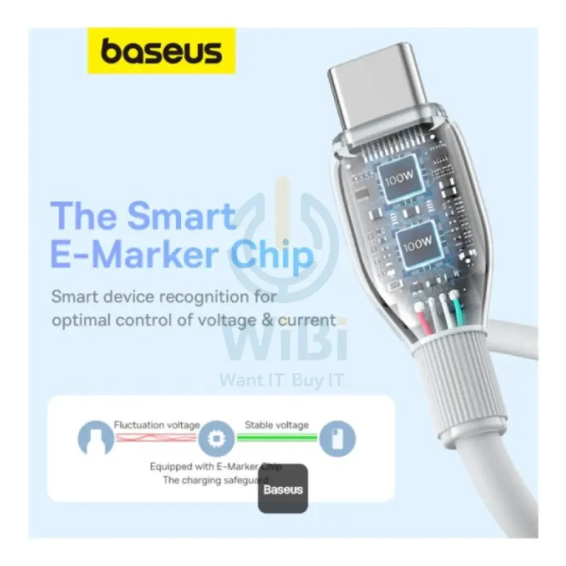 Baseus Pudding Series Fast Charging Cable - 1.2M / USB-C / 100W / Stellar White
