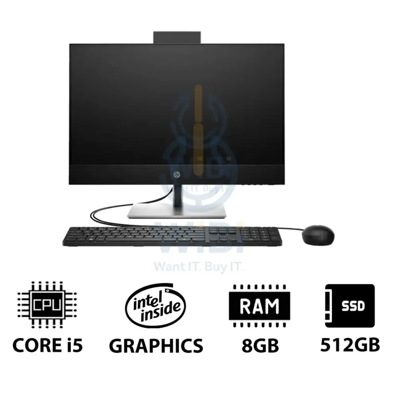 HP ProOne 440 G9 AIO - i5 / 8GB / 512GB (NVMe M.2 SSD) / 23.8" FHD Non-Touch / DOS (Without OS) / 1YW - Desktop
