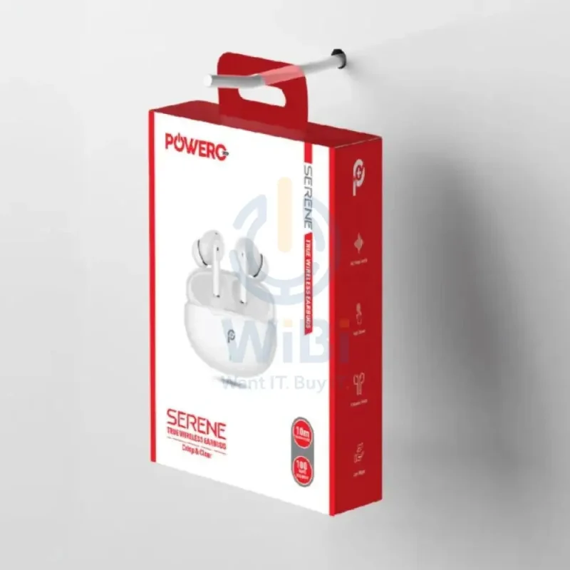 PowerO+ Serene True Wireless Earbuds - 280mAh / White