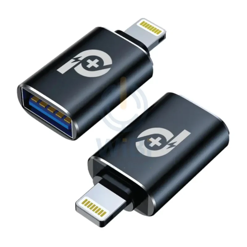 محول باور أو+ OTG من USB-A إلى لايتنينج - 480 ميجابت/ثانية / أسود
