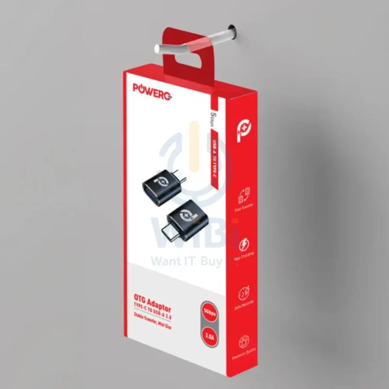 PowerO+ Rapid Pro OTG Adapter - USB-A / Type-C / 5Gbps / Black