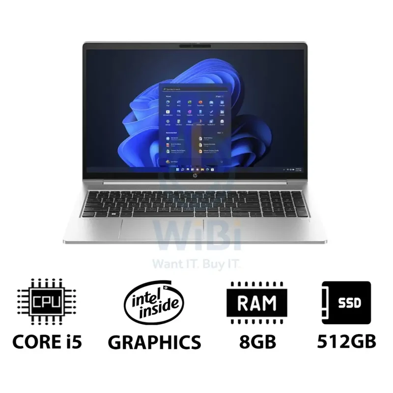 HP ProBook 450 G10 - 15.6" FHD / i5 / 8GB / 512GB (NVMe M.2 SSD) / Win 11 Pro / 1YW - Laptop