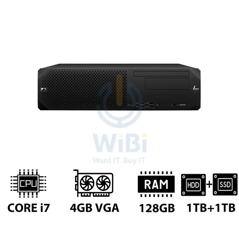 HP Z2 G9 SFF Workstation - i7-13700K 3.40GHz / 16-Cores / 128GB / 1TB HDD + 1TB (NVMe M.2 SSD) / T400 4GB VGA / Win 11 Pro / 3YW