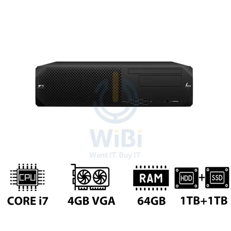 HP Z2 G9 SFF Workstation - i7-13700K 3.40GHz / 16-Cores / 64GB / 1TB HDD + 1TB (NVMe M.2 SSD) / T400 4GB VGA / Win 11 Pro / 3YW