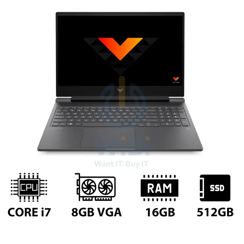 HP Victus - 16.1" QHD / RTX 4060 8GB VGA / i7 / 16GB / 512GB (NVMe M.2 SSD) / Mica Silver