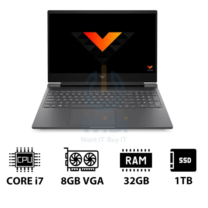 HP Victus - 16.1" QHD / RTX 4060 8GB VGA / i7 / 32GB / 1TB (NVMe M.2 SSD) / Mica Silver