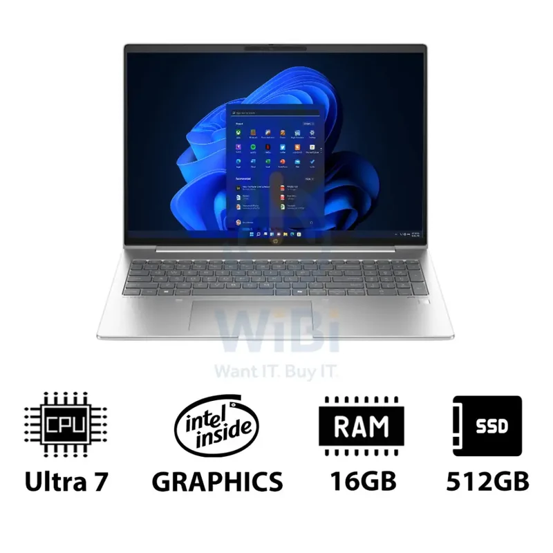 HP ProBook 460 G11 - 16" WUXGA / Ultra 7 155U / 16GB / 512GB (NVMe M.2 SSD) / Win 11 Pro / 1YW / Pike silver - Laptop