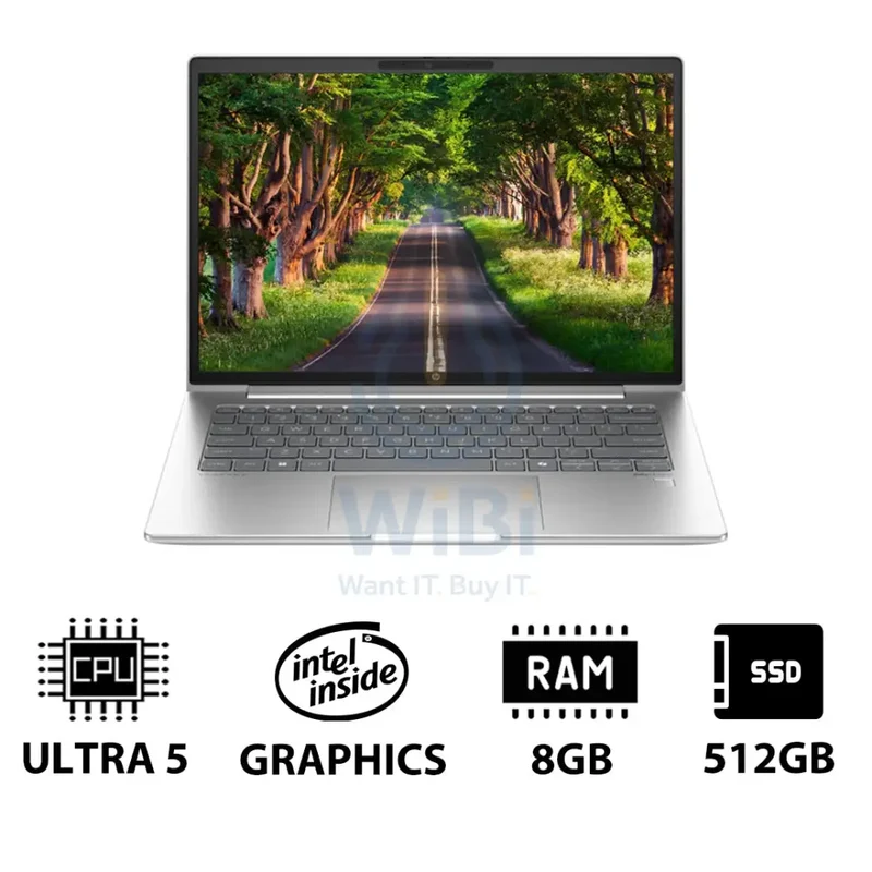 HP ProBook 440 G11 - 14" WUXGA / Ultra 5 125U / 8GB / 512GB (NVMe M.2 SSD) / DOS (Without OS) / English/Arabic / 1YW / Pike silver - Laptop