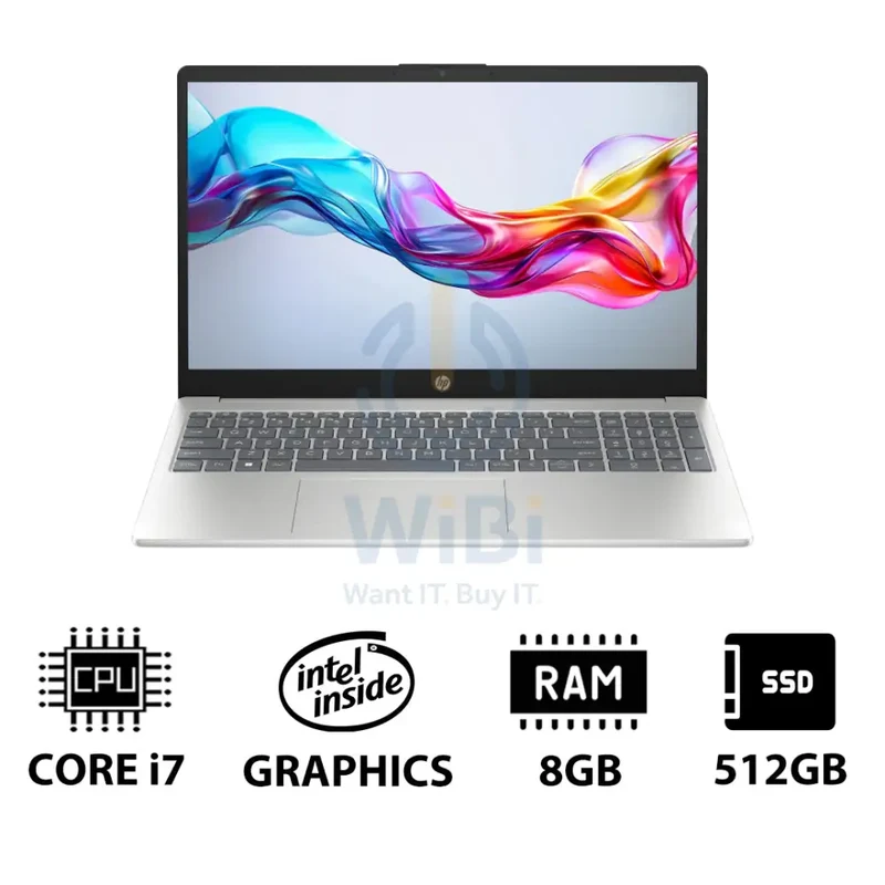 HP 15-FD0146NE - 15.6" FHD / i7 / 8GB / 512GB (NVMe M.2 SSD) / DOS (Without OS) / 1YW / Natural Silver - Laptop