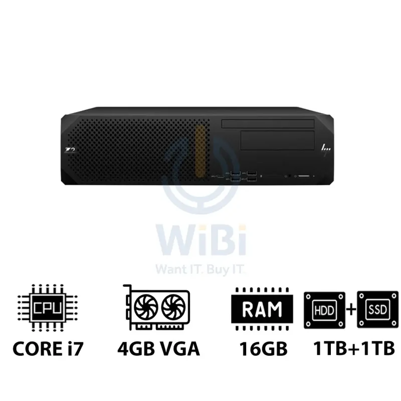 HP Z2 G9 SFF Workstation - i7-13700K 3.40GHz / 16-Cores / 16GB / 1TB HDD + 1TB (NVMe M.2 SSD) / T400 4GB VGA / Win 11 Pro / 3YW