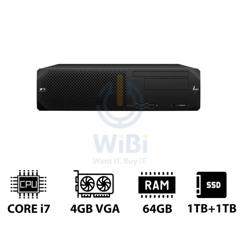 HP Z2 G9 SFF Workstation - i7-13700K 3.40GHz / 16-Cores / 64GB / 1TB + 1TB (NVMe M.2 SSD) / T400 4GB VGA / Win 11 Pro / 3YW